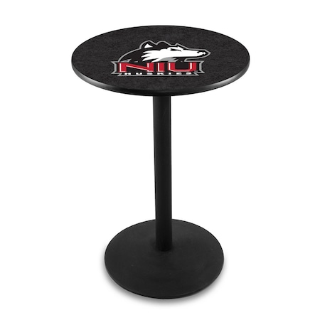 36 Blk Wrinkle Northern Illinois Pub Table,36 Dia. Top